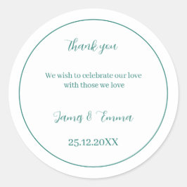 カスタムウェディングシンプルの緑 ラウンドシール