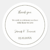 カスタムウェディングシンプルの緑 ラウンドシール (正面)