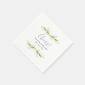 カスタムウェディングシンプルナプキンス葉グリーン スタンダードカクテルナプキン (角)
