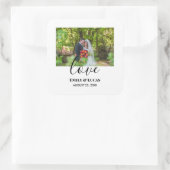 カスタムウェディングシンプルフォトエレガント書道 スクエアシール (バッグ)