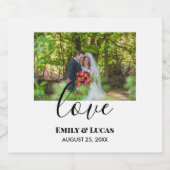 カスタムウェディングシンプルフォトエレガント書道 スパークリングワインラベル (シングルラベル)