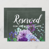 カスタムウェディングシンボルや象徴シャルボードパープルミントフローラ (正面/裏面)