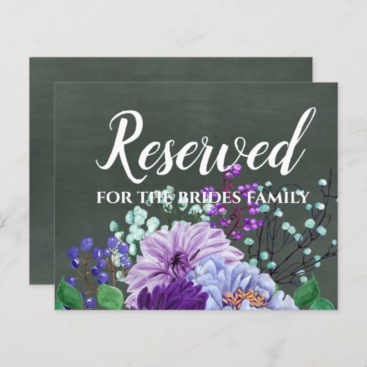 カスタムウェディングシンボルや象徴シャルボードパープルミントフローラ (正面/裏面)