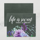 カスタムウェディングシンボルや象徴シャルボードパープルミントフローラ (正面/裏面)