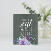 カスタムウェディングシンボルや象徴シャルボードパープルミントフローラ (スタンド正面)