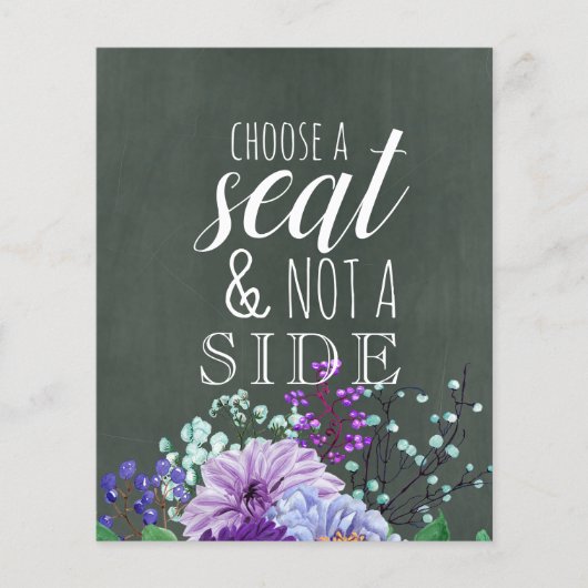 カスタムウェディングシンボルや象徴シャルボードパープルミントフローラ (正面)