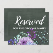 カスタムウェディングシンボルや象徴シャルボードパープルミントフローラ (正面/裏面)