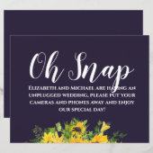 カスタムウェディングシンボルや象徴ネイビーブルーイエローサンフラワー (正面/裏面)