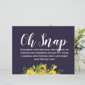 カスタムウェディングシンボルや象徴ネイビーブルーイエローサンフラワー (スタンド正面)