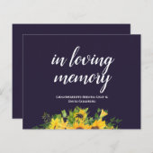 カスタムウェディングシンボルや象徴ネイビーブルーイエローサンフラワー (正面/裏面)