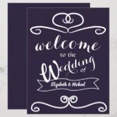 カスタムウェディングシンボルや象徴ネイビーブルーイエローサンフラワー (正面/裏面)