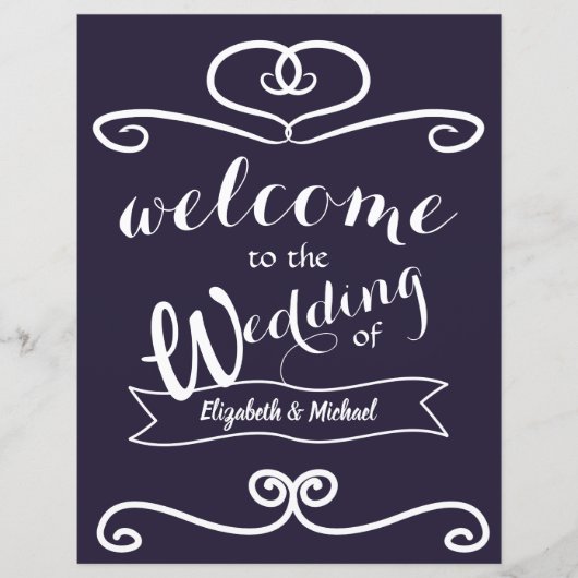 カスタムウェディングシンボルや象徴ネイビーブルーイエローサンフラワー (正面)