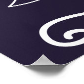 カスタムウェディングシンボルや象徴ネイビーブルーイエローサンフラワー ポスター (角)