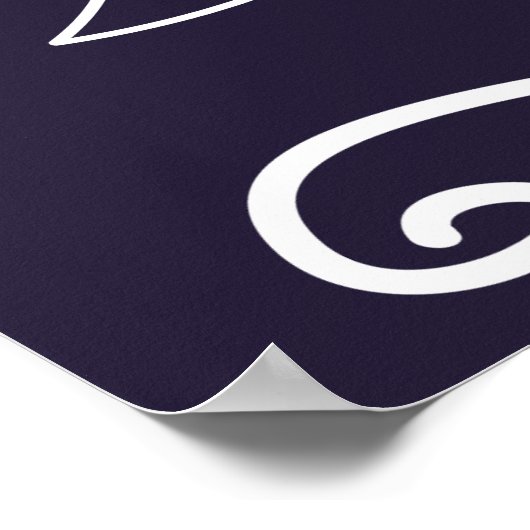 カスタムウェディングシンボルや象徴ネイビーブルーイエローサンフラワー ポスター (角)