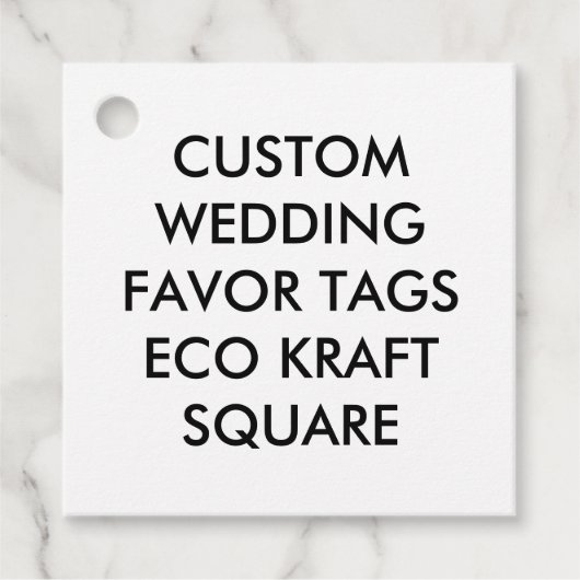 カスタムウェディングスクエアメッセージカード-エコクラフト フェイバータグ (正面)