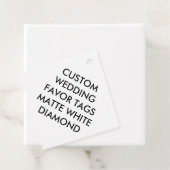 カスタムウェディングダイヤモンドメッセージカード – マットホワイト フェイバータグ (インサイチュ)
