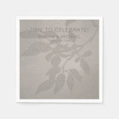 カスタムウェディングテンプレートソフト離れシャドウ スタンダードカクテルナプキン (正面)