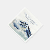 カスタムウェディングテンプレート水彩山 スタンダードカクテルナプキン (角)