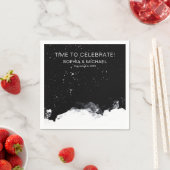 カスタムウェディングテンプレート白黒の冬の雪 スタンダードカクテルナプキン (インサイチュ)