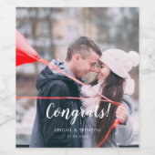 カスタムウェディングデイフォトおめでとう ワインラベル (シングルラベル)