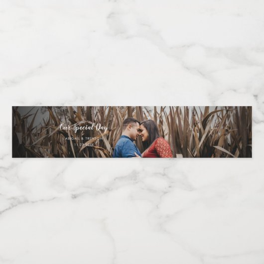 カスタムウェディングデイフォトウォーターボトルラベル ペットボトルラベル (シングルラベル)