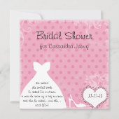 カスタムウェディングドレスブライダルシャワー招待 招待状 (正面)