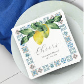 カスタムウェディングナプキンスアマルフィタイルとレモン スタンダードカクテルナプキン