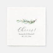 カスタムウェディングナプキンスシンプルローズマリー スタンダードカクテルナプキン (正面)