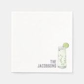 カスタムウェディングナプキンスMojitoカクテルアワー スタンダードカクテルナプキン (正面)