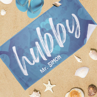 カスタムウェディングハートビーチタオル ビーチタオル