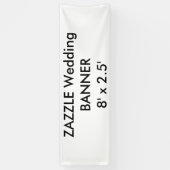 カスタムウェディングバナー8' x 2.5' 横断幕 (縦)
