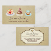 カスタムウェディングバースデーパーティーケーキベーカリー店 名刺 (正面/裏面)