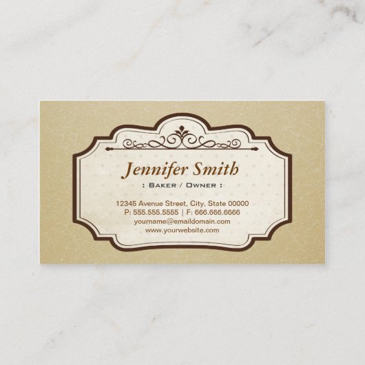カスタムウェディングバースデーパーティーケーキペストリーベーカリー 名刺 (裏面)