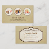 カスタムウェディングバースデーパーティーケーキペストリーベーカリー 名刺 (正面/裏面)