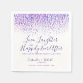 カスタムウェディングパーティーに紫色の1年を重ねて表示 スタンダードカクテルナプキン (正面)