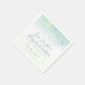 カスタムウェディングパーティーのブルーグリーン1年目 スタンダードカクテルナプキン (角)