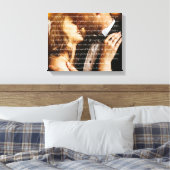 カスタムウェディングフォトと誓い キャンバスプリント (インサイチュ (寝室))