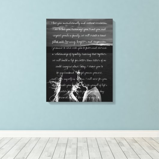 カスタムウェディングフォトとVowsキャンバス印刷 キャンバスプリント (インサイチュ (ウッドフロア))