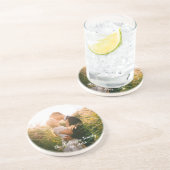 カスタムウェディングフォトの白い文字 コースター (側面)