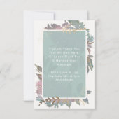 カスタムウェディングフォトを額縁にした水彩庭園 サンキューカード (裏面)