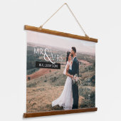 カスタムウェディングフォトアートプリント 吊り下げ型タペストリー (傾斜あり)