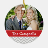 カスタムウェディングフォトキープサケホリデイオーナメント セラミックオーナメント (正面)