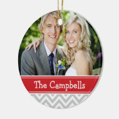 カスタムウェディングフォトキープサケホリデイオーナメント セラミックオーナメント (左)