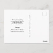 カスタムウェディングフォトグラファーNoロゴ写真はがき ポストカード (裏面)