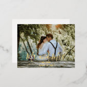 カスタムウェディングフォトサンキューカード 箔シーズンポストカード (正面/裏面)