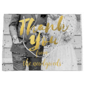 カスタムウェディングフォトサンキュー抱き枕 ラージペーパーバッグ (正面)