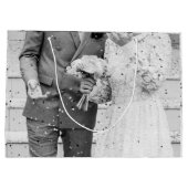 カスタムウェディングフォトサンキュー抱き枕 ラージペーパーバッグ (裏面)