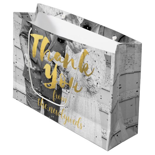 カスタムウェディングフォトサンキュー抱き枕 ラージペーパーバッグ (正面アングル)