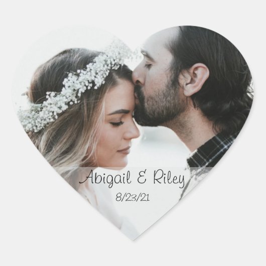 カスタムウェディングフォトシール ハートシール (正面)