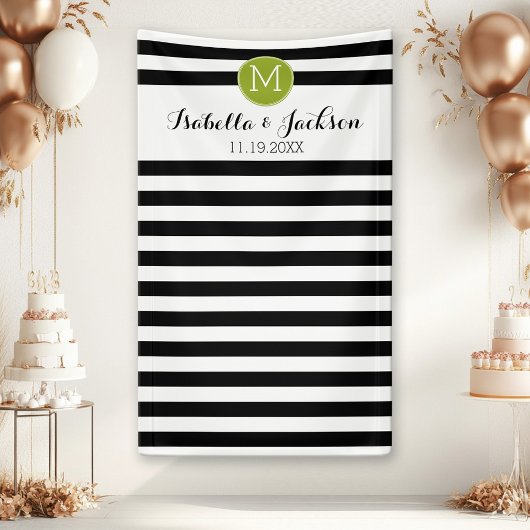 カスタムウェディングフォトバックドランド新郎新婦モノグラム 横断幕